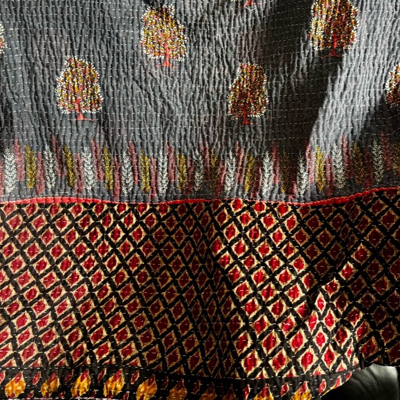 Kantha Blue tree of life with pink paisley Vintage throw/Quilt handsewn India - Picture 2 of 12